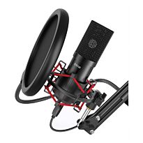 Fifine T732 USB Condensor Microphone with Arm Desk Mount Kit - Black