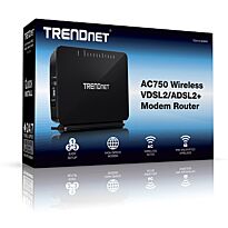 Trendent AC750 Wireless VDSK2/ADSL2+ Modem Router