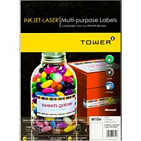 TOWER A4 210x297 1UP LABELS WHITE 25 IN A PACK