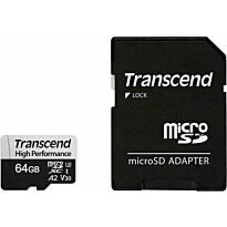 Transcend - 330S 64GB MicroSDXC Class 2 UHS-I Memory Card with SD Adapter