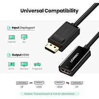 Ugreen 40362 DisplayPort male to HDMI female adaptor - 1080p