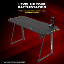 VX Gaming Loki series Gaming Desk with RGB Lighting controller stand