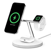 BELKIN BOOSTCHARGE PRO 3-in-1 15W Wireless Charger with MagSafe for Apple iPhone 14/13/12 Apple Watch and AirPods - White